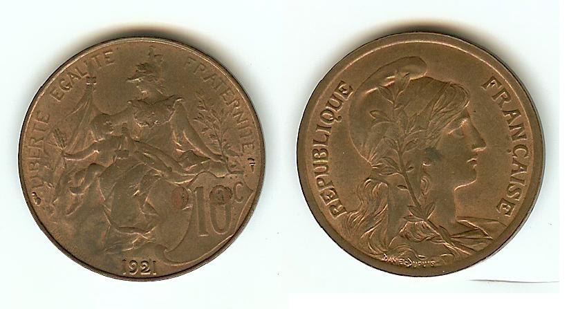 10 centimes Daniel-Dupuis 1921 SPL-